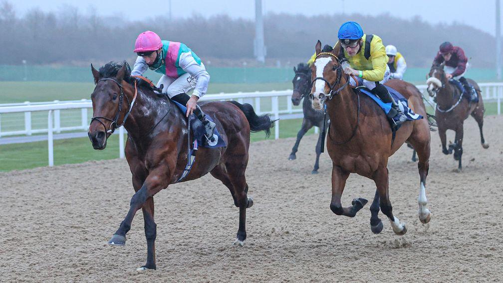 Duty Of Care (left): the Kingman half-brother to Expert Eye got off the mark at Newcastle