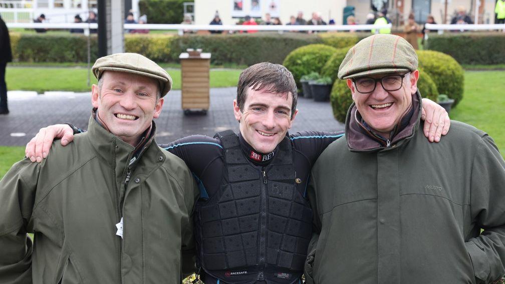 Dream team: Brian Hughes with his agent Richard Hale (left) and trainer Donald McCain