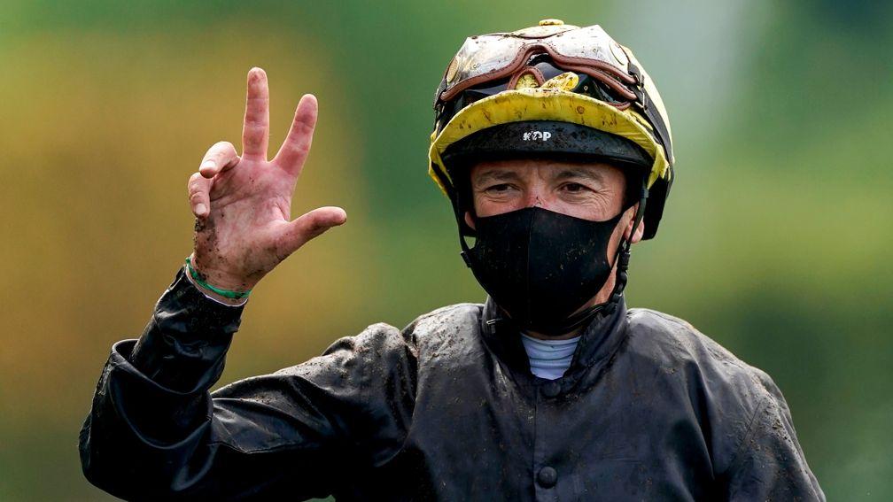 ASCOT, ENGLAND - JUNE 18:  Frankie Dettori riding Stradivarius easily win The  Gold Cup on Day Three of Royal Ascot at Ascot Racecourse on June 18, 2020 in Ascot, England. The Queen will miss out on attending Royal Ascot in person for the first time in he
