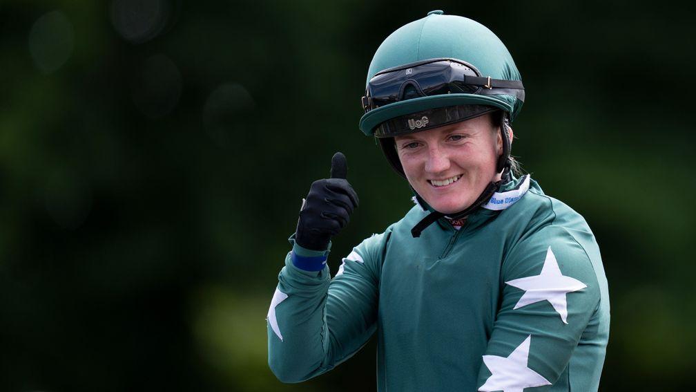 Hollie Doyle after winning the Nassau StakesGoodwood 28.7.22 Pic: Edward Whitaker