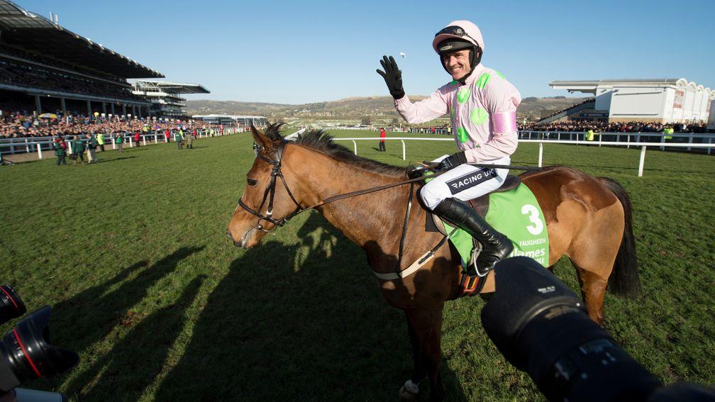 Faugheen and Ruby Walsh after their 2015 Champion Hurdle triumph at Cheltenham