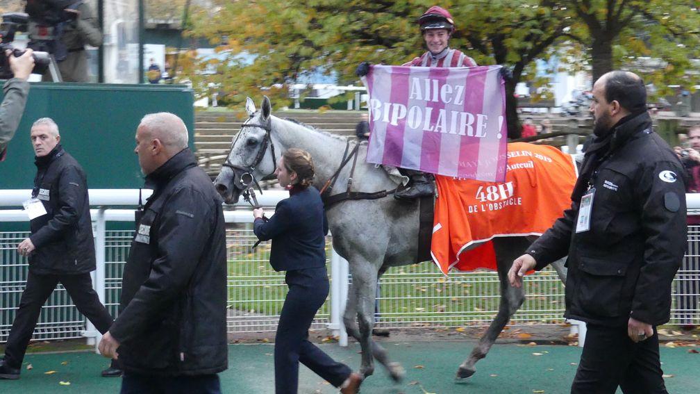 Bipolaire: the Francois Nicolle-trained grey is a top Grand Steeple-Chase de Paris hope