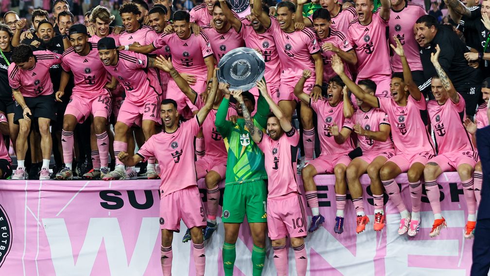 Lionel Messi (right) helped Inter Miami to win the Supporters' Shield