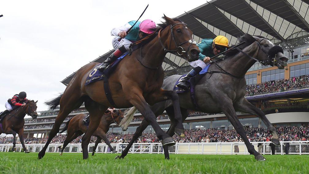 Coronet (far side): fights out the finish with Mori at Royal Ascot