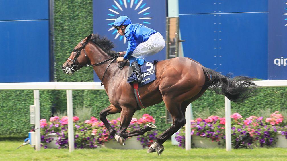 Adayar and William Buick cross the line to win the King George VI and Queen Elizabeth Qipco Stakes at Ascot
