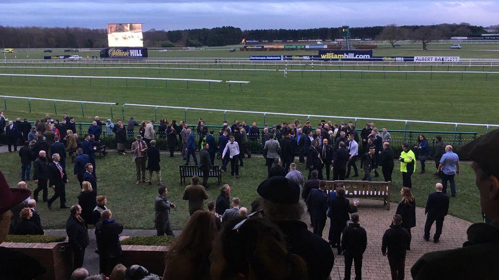 Haydock: fighting spills out on to the members' lawn