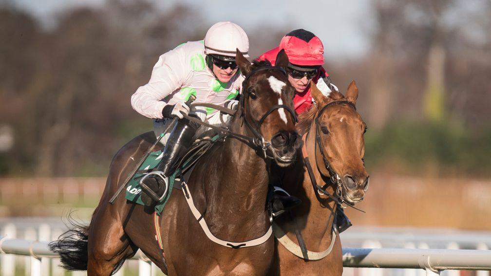 Simply Ned (right) battles to the line upsides odds-on Min