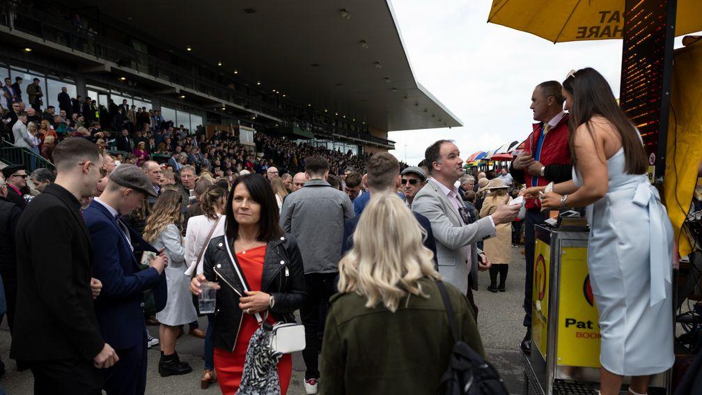 Crowds enjoy the party atmosphere on Irish Grand National day at Fairyhouse