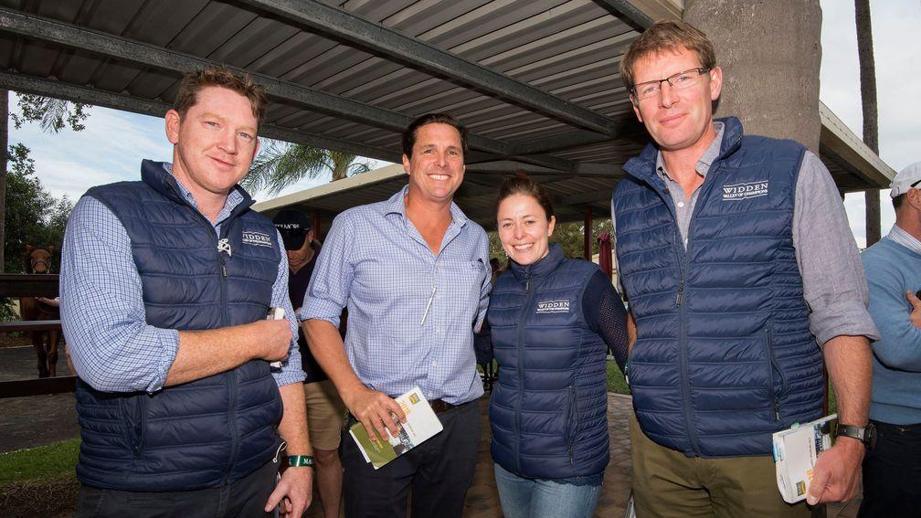 Hannah Wall and David Redvers (right) with the Widden Stud team at the Gold Coast