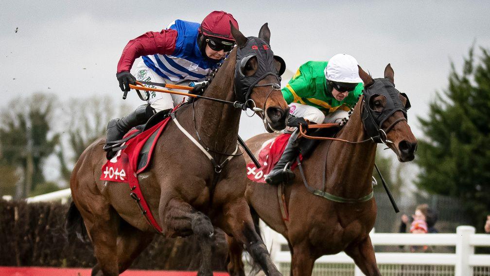 Any Second Now and Mark Walsh getting up to win the Bobbyjo Chase (Grade 3) from Escaria TenFairyhouse Racecourse.Photo: Patrick McCann/Racing Post26.02.2022