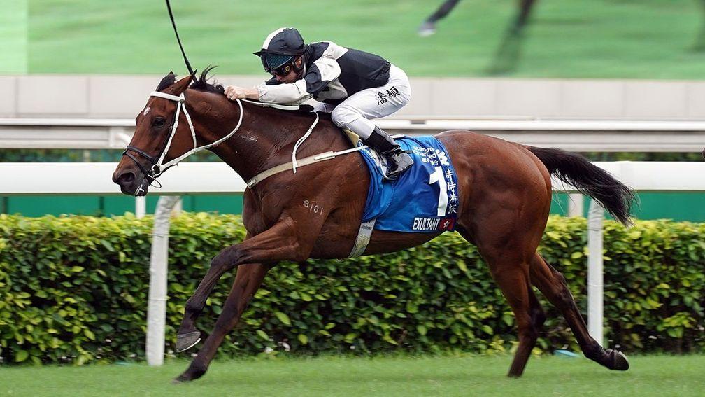Exultant: recorded a fifth career Group 1 win in the Champions & Chater Cup