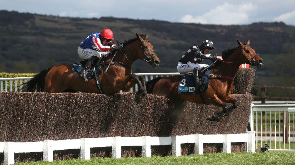 Pink Legend and Charlie Deutch (right) lead them home at Cheltenham