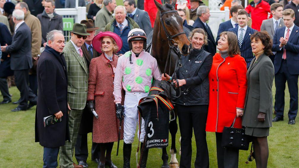 Douvan and connections after his win in the Arkle at Cheltenham in 2016