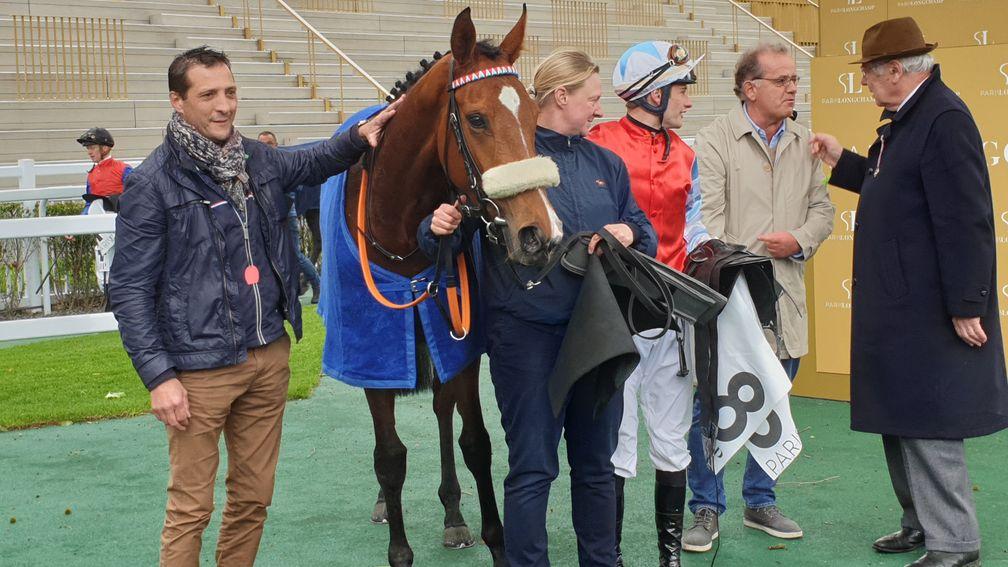 Amarena won the Listed Prix de la Seine in the style of a very smart filly and has since been puchased by Japanese owner Masaaki Matsushima, meaning Yutaka Take will take the ride
