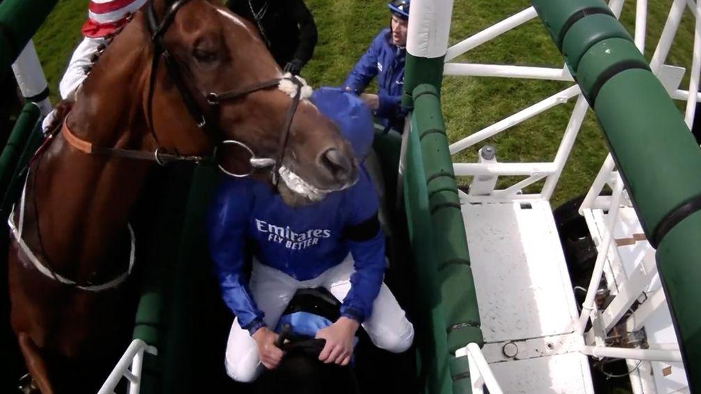 William Buick was hit in the head by a horse in the stall next to him at Epsom