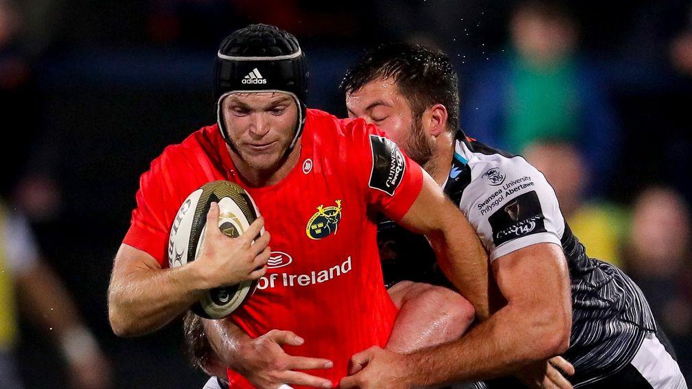 Munster fly-half Tyler Bleyendaal in action against the Ospreys last month