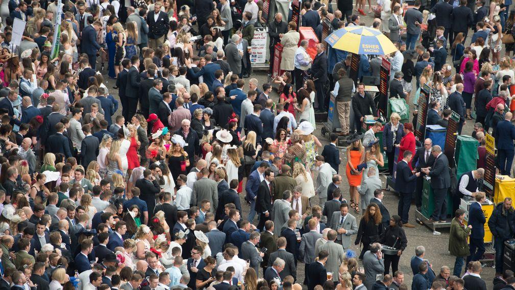 The betting ring at Epsom: a winning Derby result for bookmakers