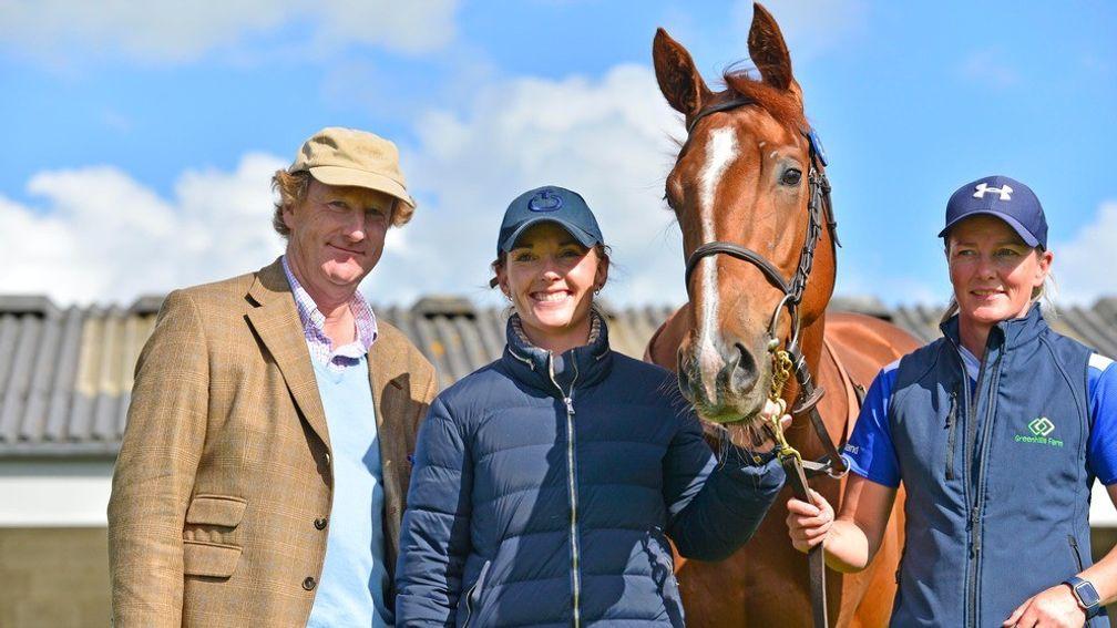 Breeder James Hanly and consignor Katie Walsh with the Saxon Warrior filly who shattered the sales record