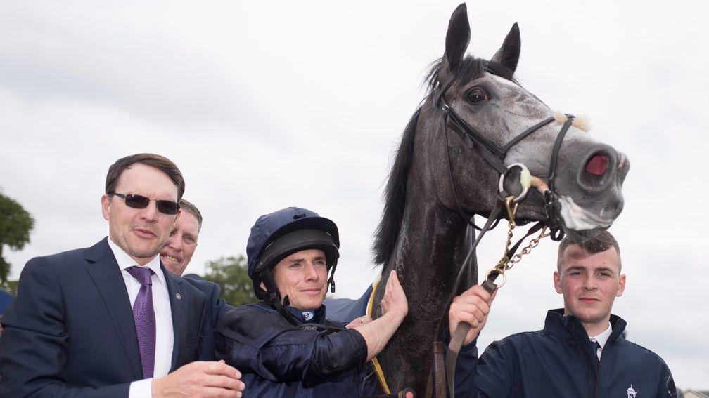 Winter in the winner's enclosure at the Curragh following her Irish 1,000 Guineas victory