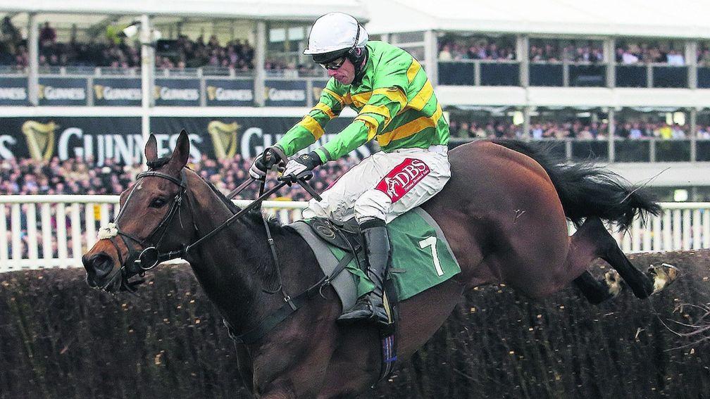 Minella Rocco and Derek O'Connor on the way to victory in the National Hunt Chase