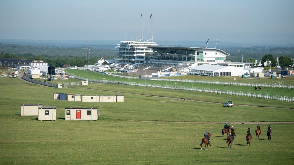 Epsom: training grounds overlook the racecourse