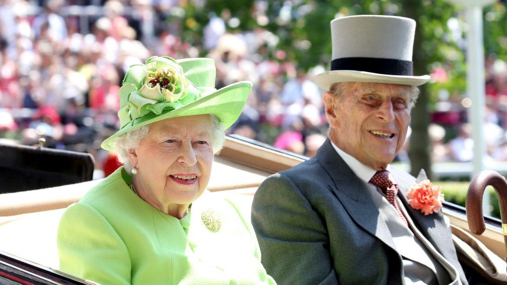 The Queen and Prince Philip at the head of the royal procession at Royal Ascot