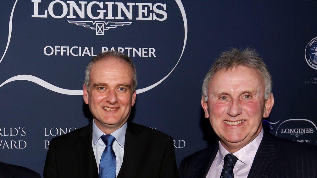 Dominic Gardiner-Hill (left) with Phil Smith, who he will succeed as the BHA's head of handicapping