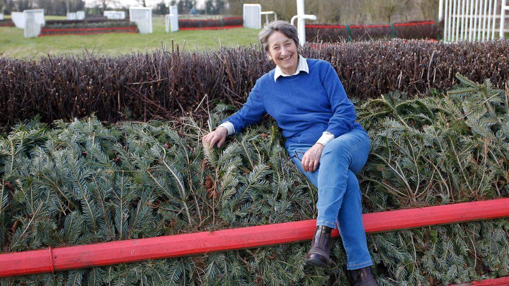 Henrietta Knight, the grande dame of British jump racing, on the schooling grounds at West Lockinge