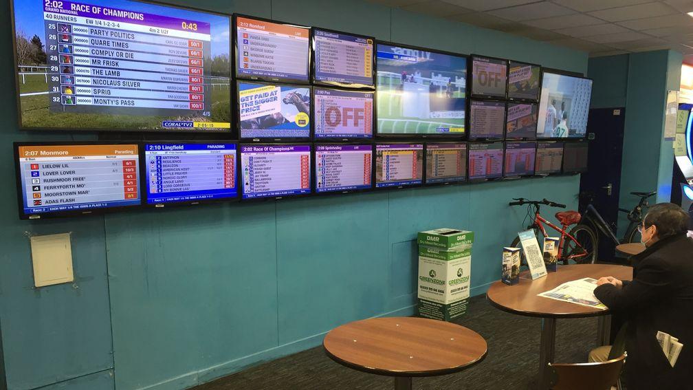 Spoilt for choice: screens showing various sports and virtual events