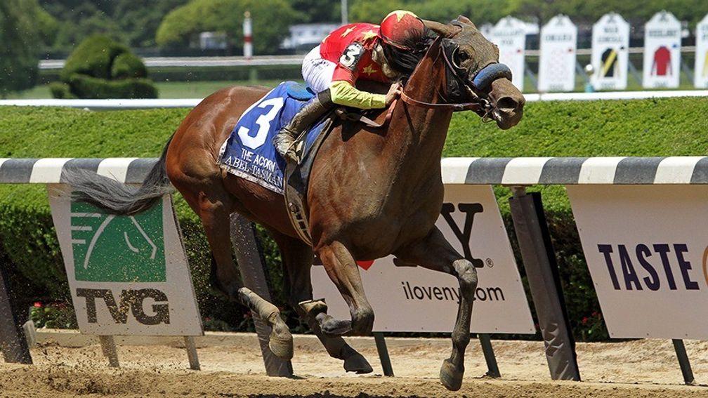 Abel Tasman carries the China Horse Club silks to Group 1 glory at Belmont