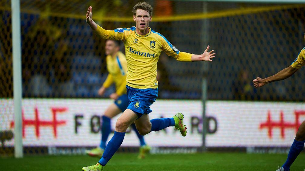 Christian Cappis of Brondby celebrates