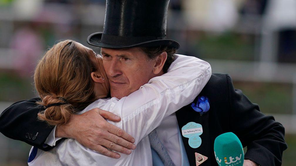 Sir Anthony McCoy, seen here embracing Hayley Turner, has been a regular contributor on ITV Racing's broadcasts
