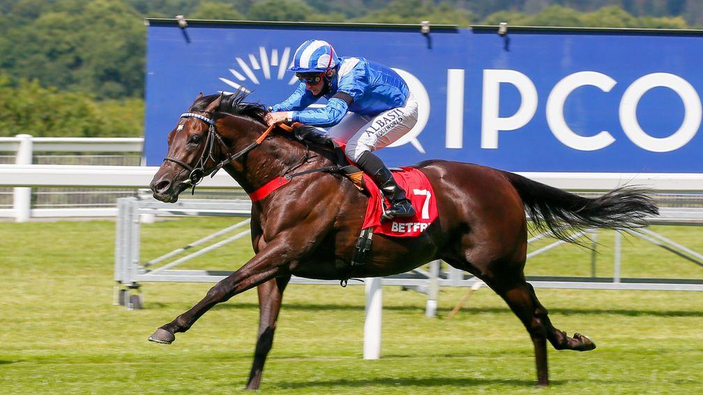 Mohaather blitzes clear of the field to win the Summer Mile Stakes at Ascot