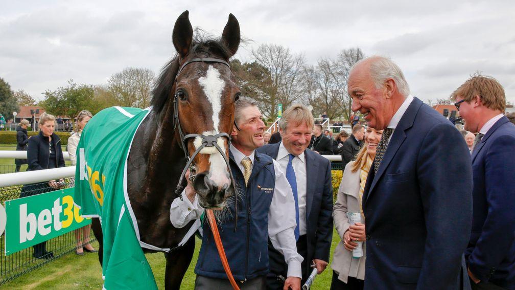 Martyn Meade with Eminent after his Craven victory