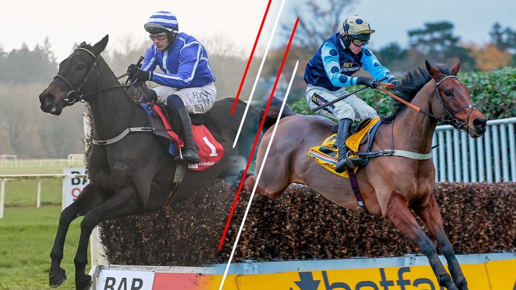 Energumene (left) and Edwardstone: Champion Chase favourites meet in the Clarence House on Saturday