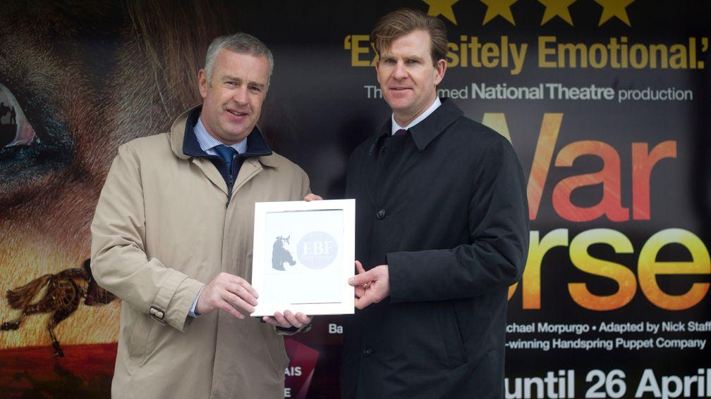 Paul Hensey (left), seen here presenting a prize to Ken Condon while at the Curragh