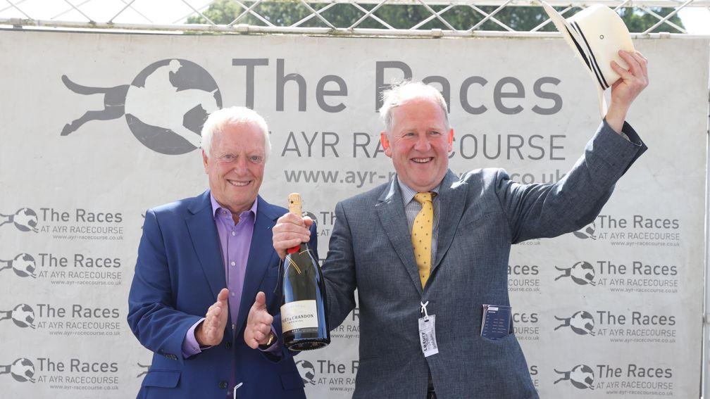 CALL ME GINGER Ridden by Paul Mulrennan wins at Ayr for Trainer Jim Goldie 1000th Winner 18/6/22Photograph by Grossick Racing Photography 0771 046 1723