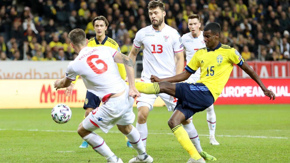 Alexander Isak (right) has scored twice in Sweden's first three qualifiers