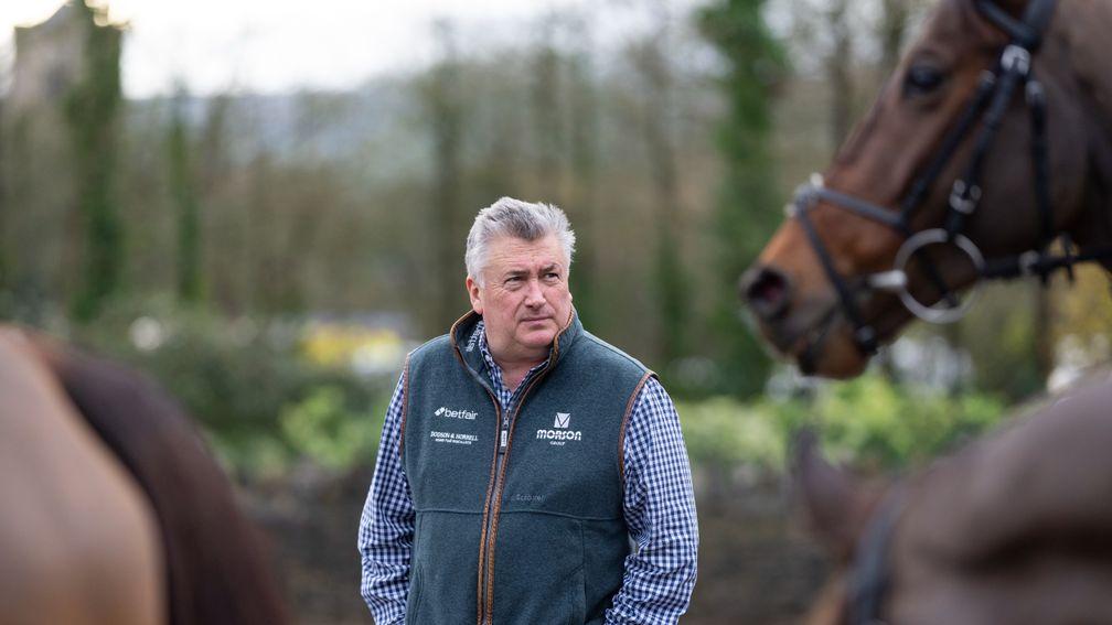 Paul Nicholls in the top yard at Manor Farm StablesDitcheat 14.12.21 Pic: Edward Whitaker