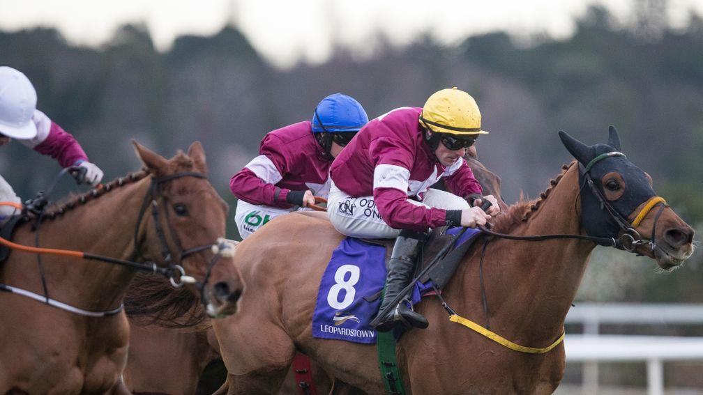Road To Respect (right) wins the Christmas Chase from Outlander (blue cap) and Balko Des Flos