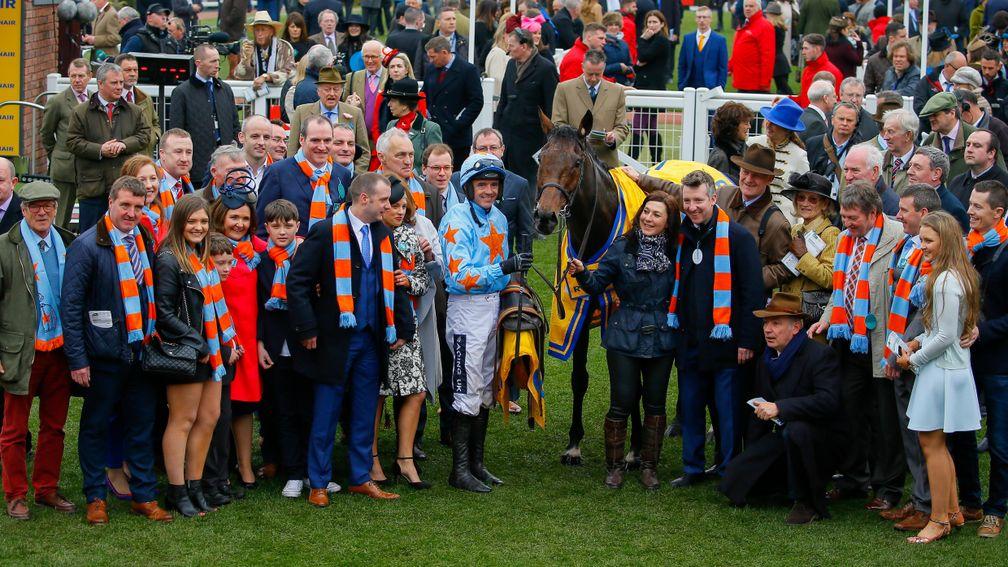 Nailing their colours to the mast: the Un De Sceaux team had plenty to celebrate