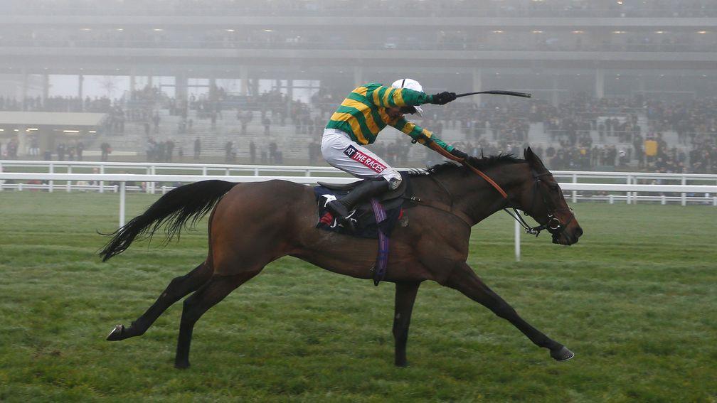 ASCOT, ENGLAND - DECEMBER 17:  Barry Geraghty riding Unowhatimeanharry (R) clear the last to win The JLT Long Walk Hurdle Race at Ascot Racecourse on December 17, 2016 in Ascot, England. (Photo by Alan Crowhurst/Getty Images)