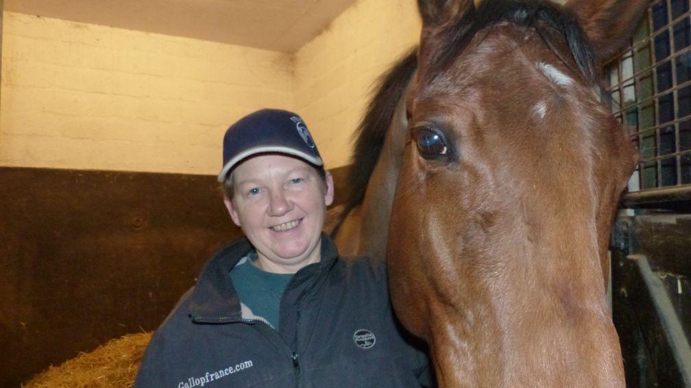 US-born, Maisons-Laffitte-based trainer Gina Rarick, pictured with Quiet Zain