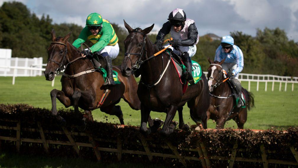 French Made (left) wins the mares hurdle at Listowel, after whuch third-placed No Memory (not in shot) was suspended under rule 212