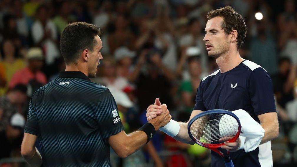 Roberto Bautista Agut (left) needed five sets to overcome Andy Murray