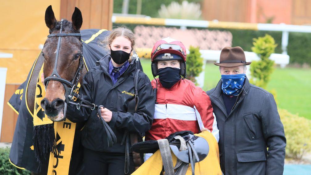Soaring Glory: pictured with connections after winning the Betfair Hurdle