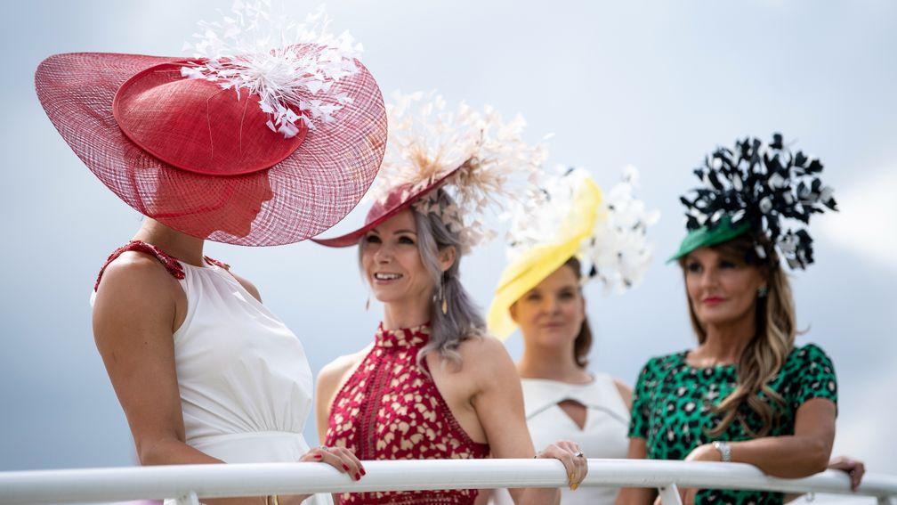 Some of the fashion on Ladies' day at Glorious Goodwood in 2019
