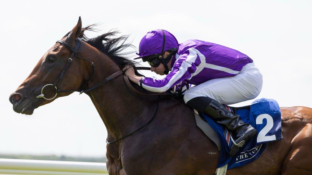 Little Big Bear ridden by Ryan Moore winning the Group 3 Anglesey Stakes.The Curragh Racecourse.Photo: Patrick McCann/Racing Post16.07.2022