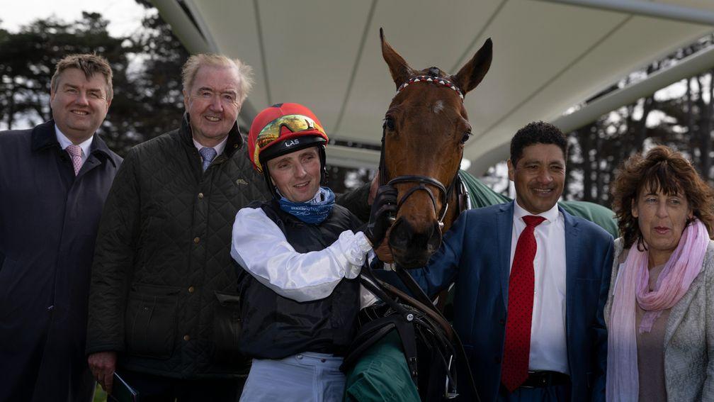 Chris Hayes with Homeless Songs after her smart 1,000 Guineas trial win at Leopardstown