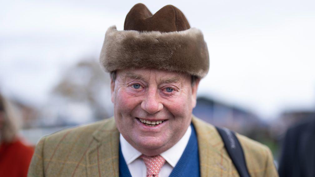Fur Peter's sake: Nicky Henderson wearing Sir Peter O'Sullevan's winter hat
